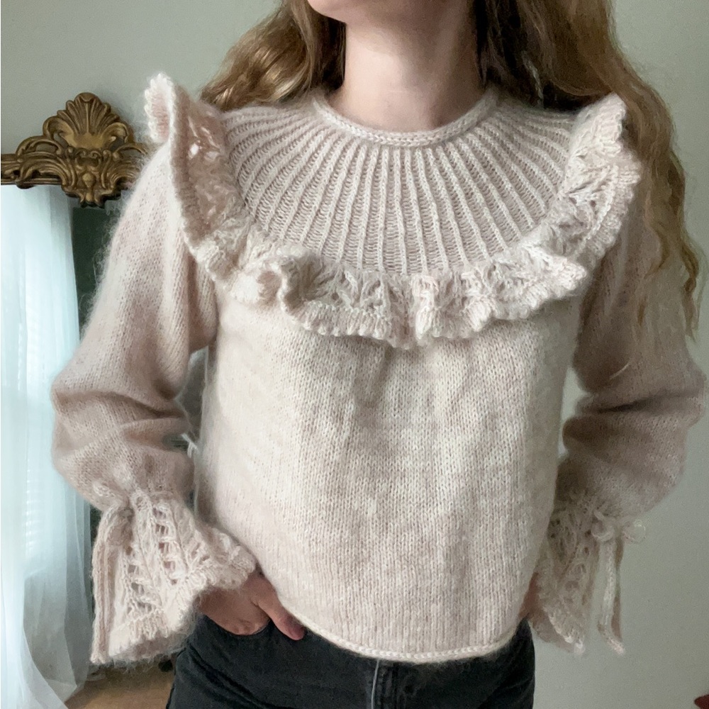 100% alpaca silk mohair handknitted sweater